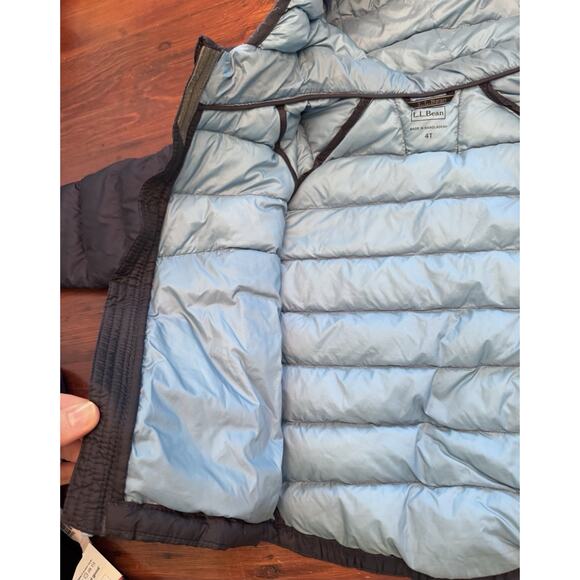 LL Bean Ultralight 650 Goose Down Puffer Jacket Navy Blue Toddler Size 4T - Picture 13 of 14